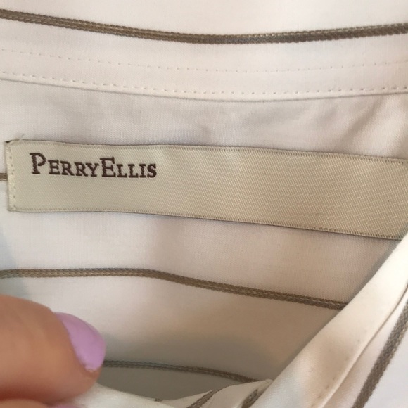 ❤️PerryEllis Men’s Dress Shirt Double Button cuff - Picture 4 of 5
